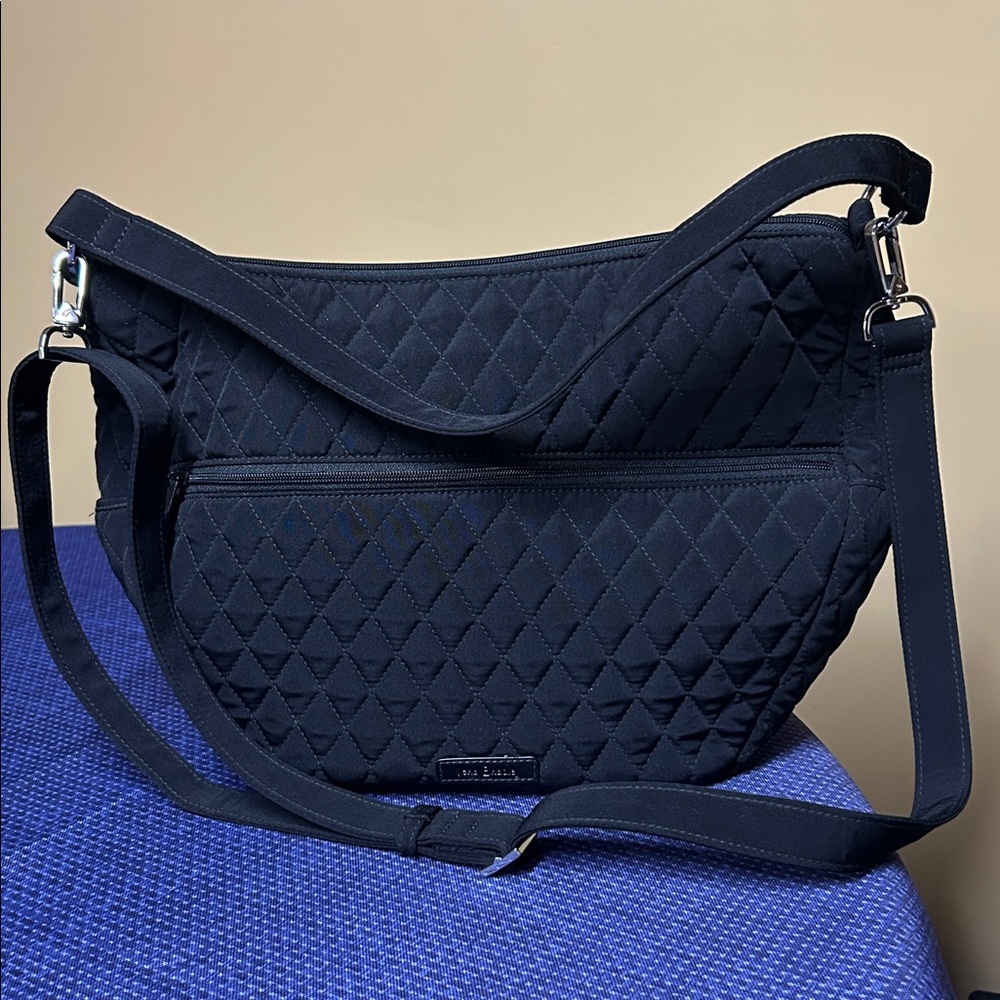 Vera Bradley Black Women's Quilted Medium Purse crossbody strap